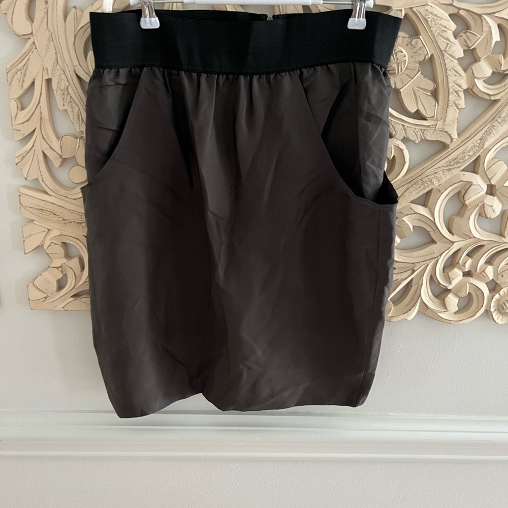 Wilfred Black and Brown Silk Skirt